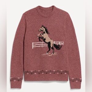 Old Navy crew neck horse sweater